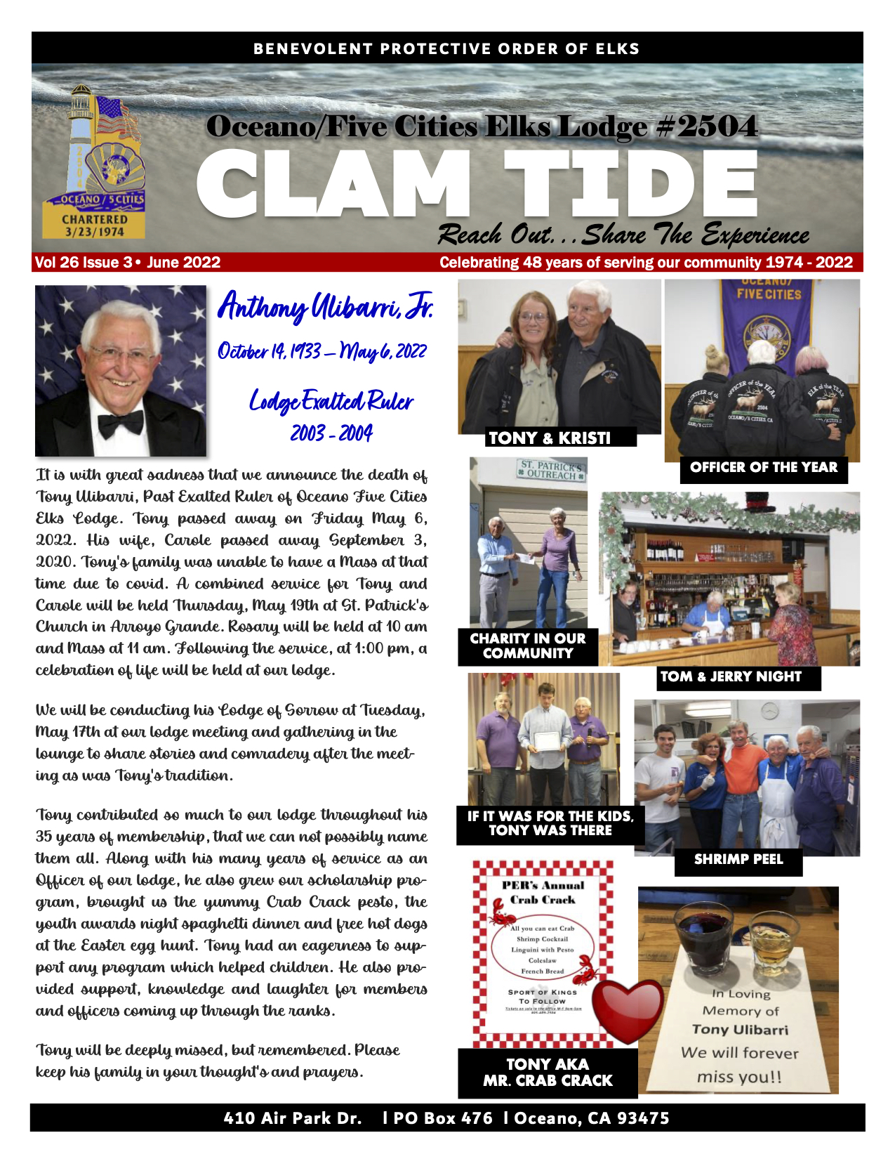 Clam Tide Newsletter - Oceano Elks 2504
