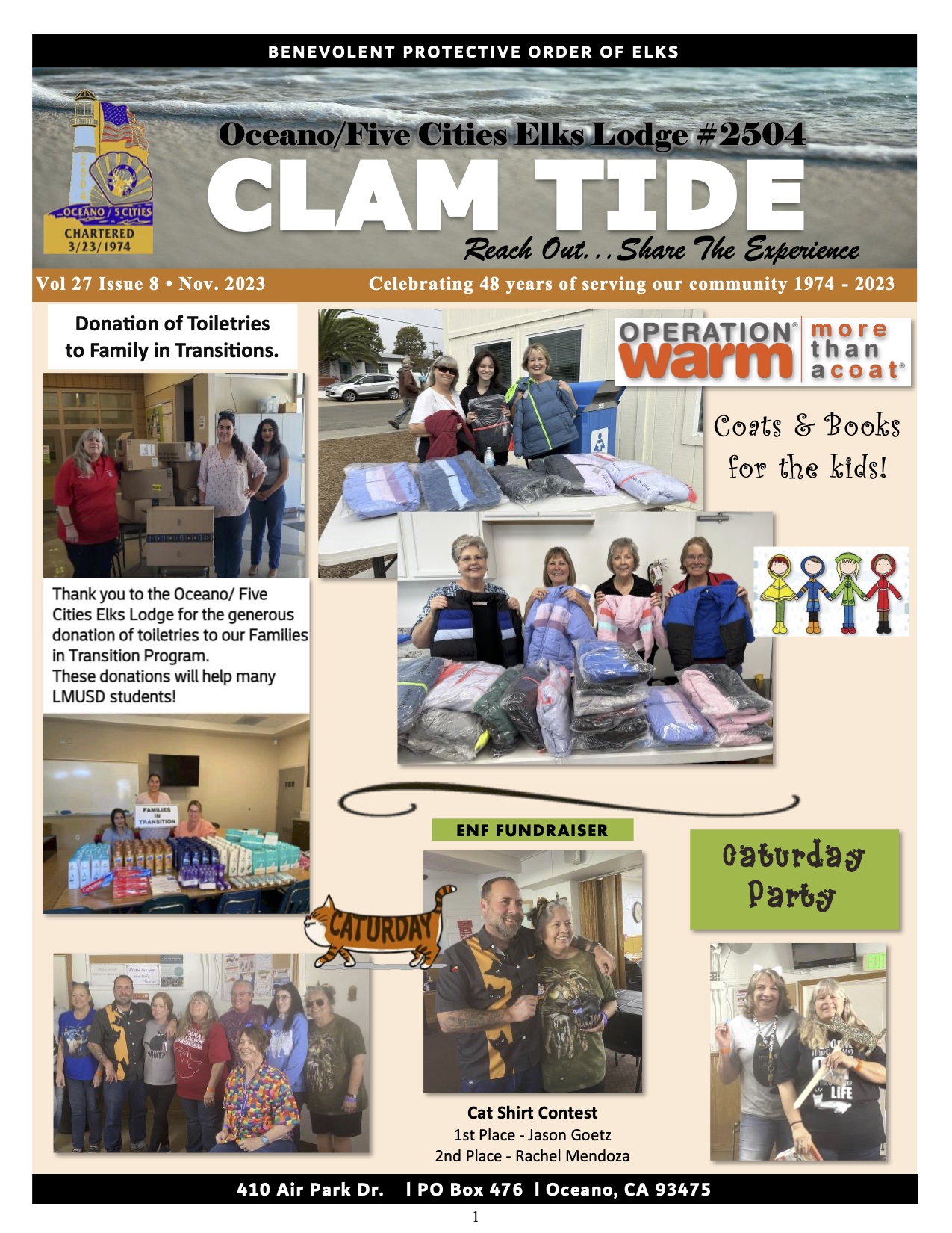 Clam Tide Newsletter - Oceano Elks 2504